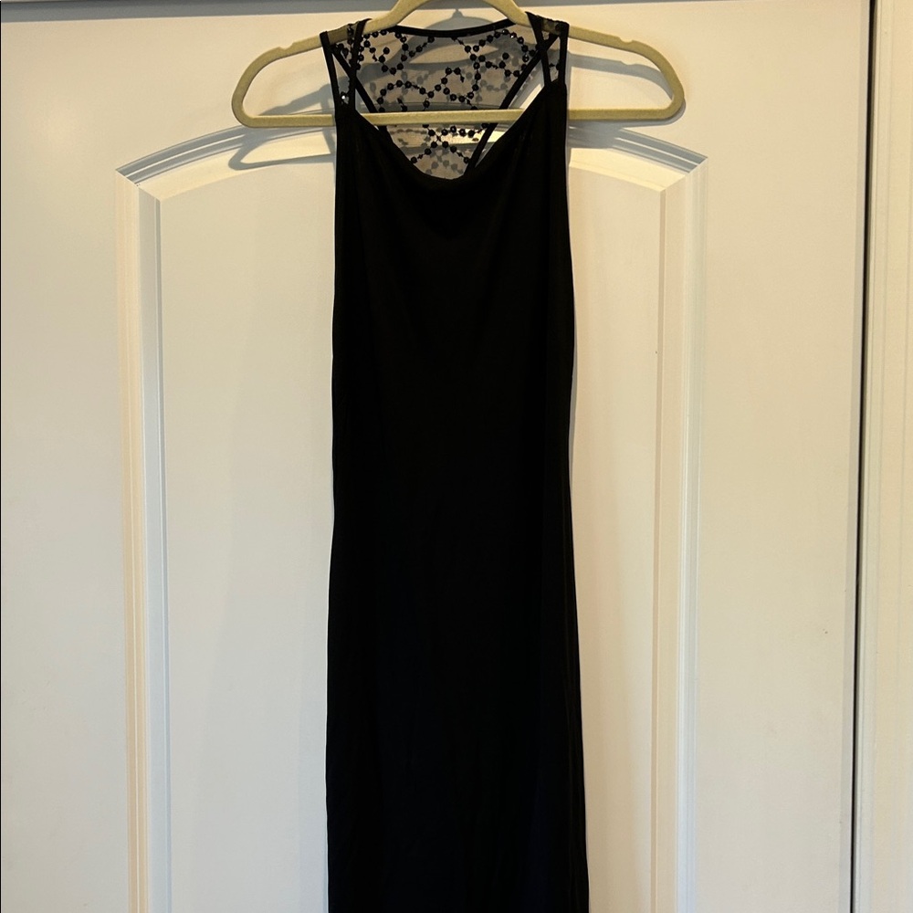 ABS Allen Schwartz Black Sequins Racerback Dress